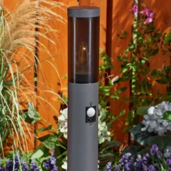 hofstein Borne lumineuse Gaborone Anthracite, 1 lumière, Détecteur de mouvement