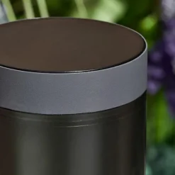 Suspension Verre Fumé-hofstein Borne lumineuse Gaborone Anthracite, 1 lumière, Détecteur de mouvement