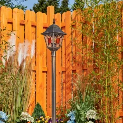 Luminaires Rustiques-hofstein Borne lumineuse Halla Or, Noir, 1 lumière