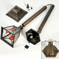 Luminaires Rustiques-hofstein Borne lumineuse Halla Or, Noir, 1 lumière