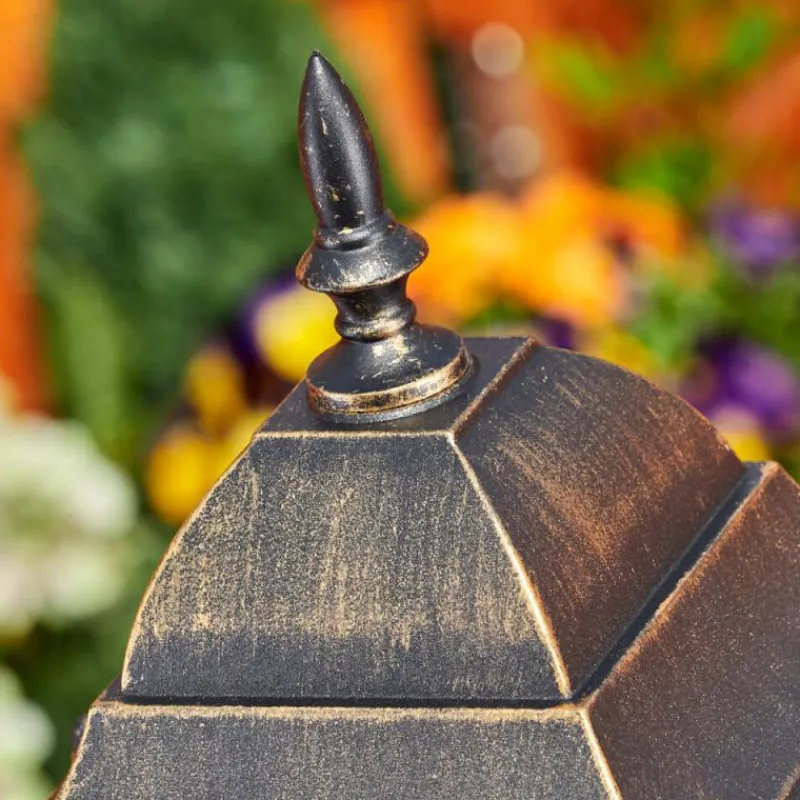 Luminaires Rustiques-hofstein Borne lumineuse Halla Or, Noir, 1 lumière