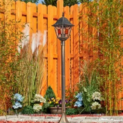 Luminaires Rustiques-hofstein Borne lumineuse Halla Or, Noir, 1 lumière