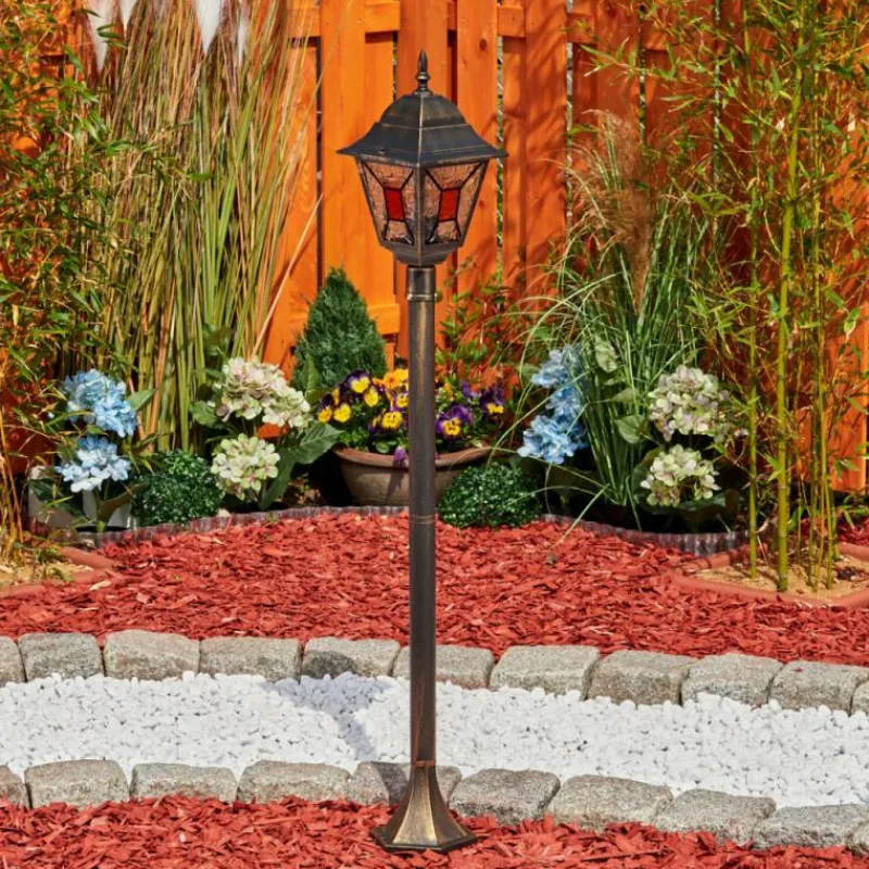 Luminaires Rustiques-hofstein Borne lumineuse Halla Or, Noir, 1 lumière