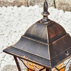 Luminaires Rustiques-hofstein Borne lumineuse Halla Or, Noir, 1 lumière