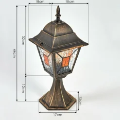 Luminaires Rustiques-hofstein Borne lumineuse Halla Or, Noir, 1 lumière