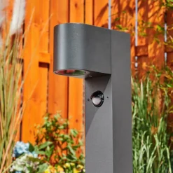 hofstein Borne lumineuse Kingstown Anthracite, 1 lumière, Détecteur de mouvement