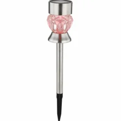 Luminaires Globo Lighting Borne lumineuse - kit de 2 Globo SOLAR LED Acier inoxydable, Noir, 1 lumière