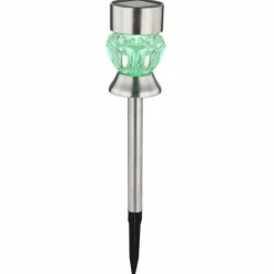 Luminaires Globo Lighting Borne lumineuse - kit de 2 Globo SOLAR LED Acier inoxydable, Noir, 1 lumière