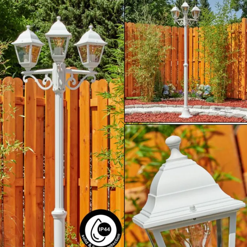 Luminaires Rustiques-hofstein Borne lumineuse Murto Blanc, 3 lumières