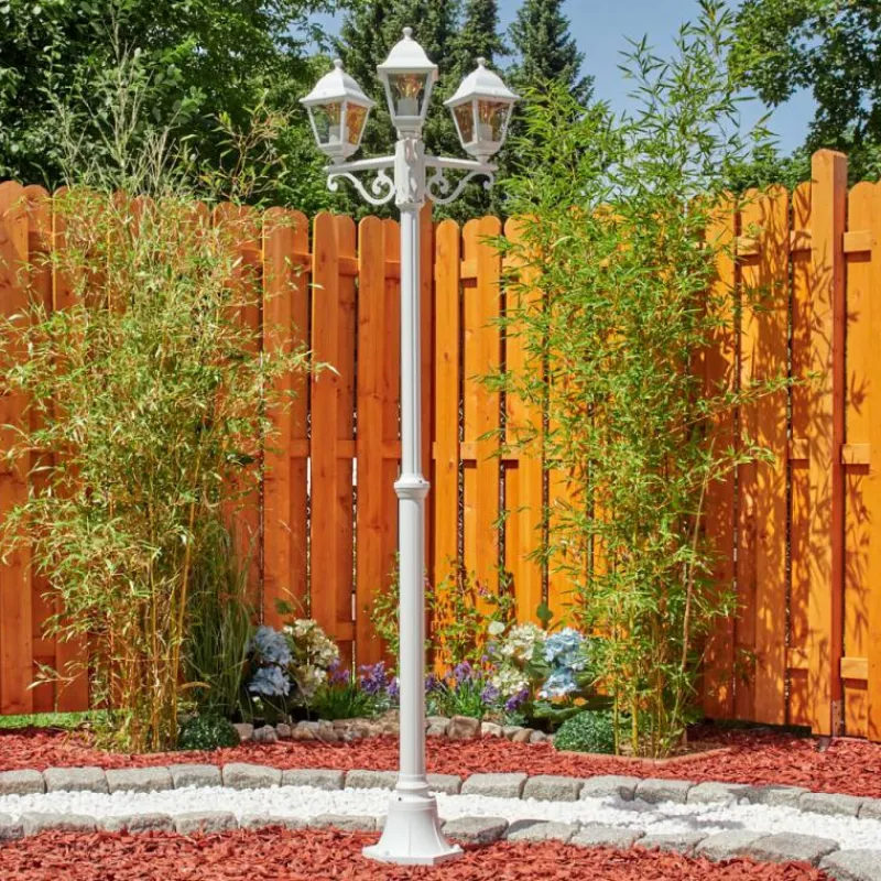 Luminaires Rustiques-hofstein Borne lumineuse Murto Blanc, 3 lumières