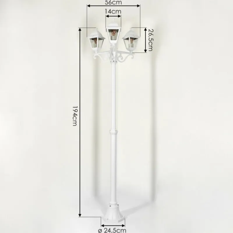 Luminaires Rustiques-hofstein Borne lumineuse Murto Blanc, 3 lumières