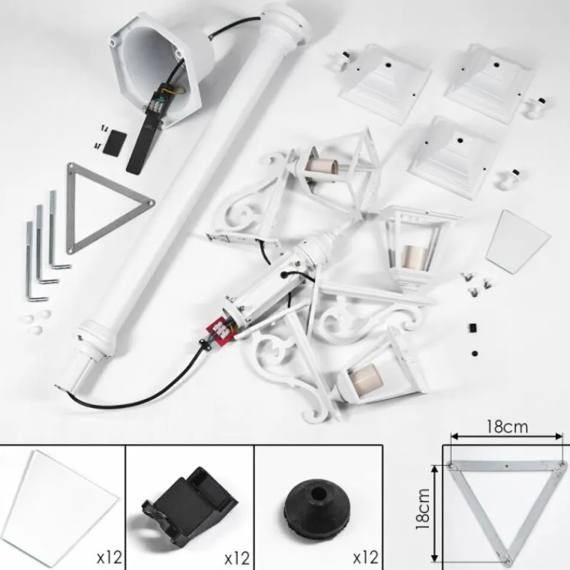 Luminaires Rustiques-hofstein Borne lumineuse Murto Blanc, 3 lumières