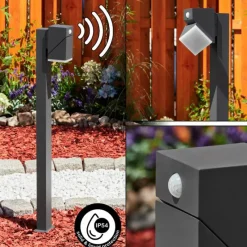 hofstein Borne lumineuse Toogong LED Anthracite, 1 lumière, Détecteur de mouvement