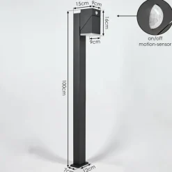 hofstein Borne lumineuse Toogong LED Anthracite, 1 lumière, Détecteur de mouvement
