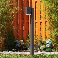 hofstein Borne lumineuse Toogong LED Anthracite, 1 lumière, Détecteur de mouvement