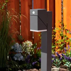 hofstein Borne lumineuse Toogong LED Anthracite, 1 lumière, Détecteur de mouvement