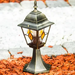 Luminaires Rustiques-hofstein Borne lumineuse Antibes Brun doré, 1 lumière