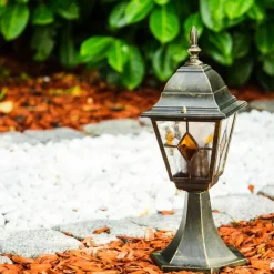 Luminaires Rustiques-hofstein Borne lumineuse Antibes Brun doré, 1 lumière