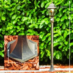 Luminaires Rustiques-hofstein Borne lumineuse Antibes Brun doré, 1 lumière, Détecteur de mouvement