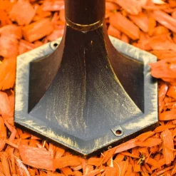 Luminaires Rustiques-hofstein Borne lumineuse Antibes Brun doré, 1 lumière, Détecteur de mouvement