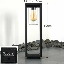 hofstein Borne lumineuse Baoshan Noir, 1 lumière