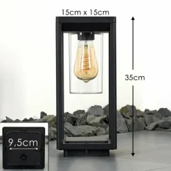 hofstein Borne lumineuse Baoshan Noir, 1 lumière