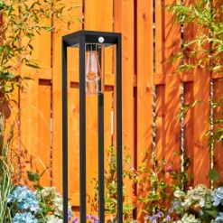 hofstein Borne lumineuse Baoshan Noir, 1 lumière, Détecteur de mouvement