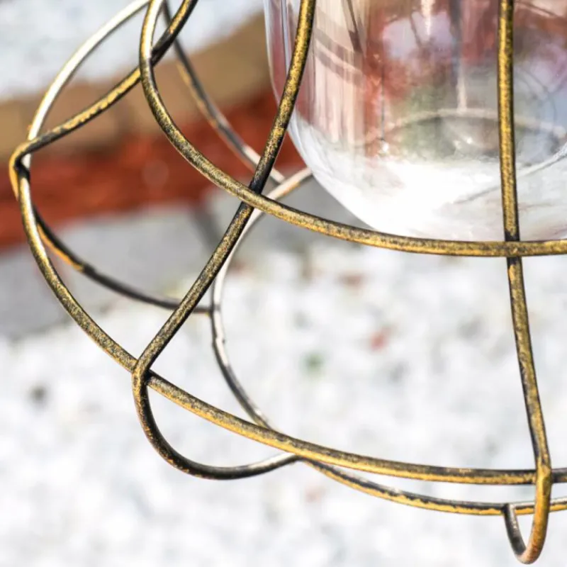 Lampes Dorées-hofstein Borne lumineuse BORKAN Brun doré, 1 lumière, Détecteur de mouvement