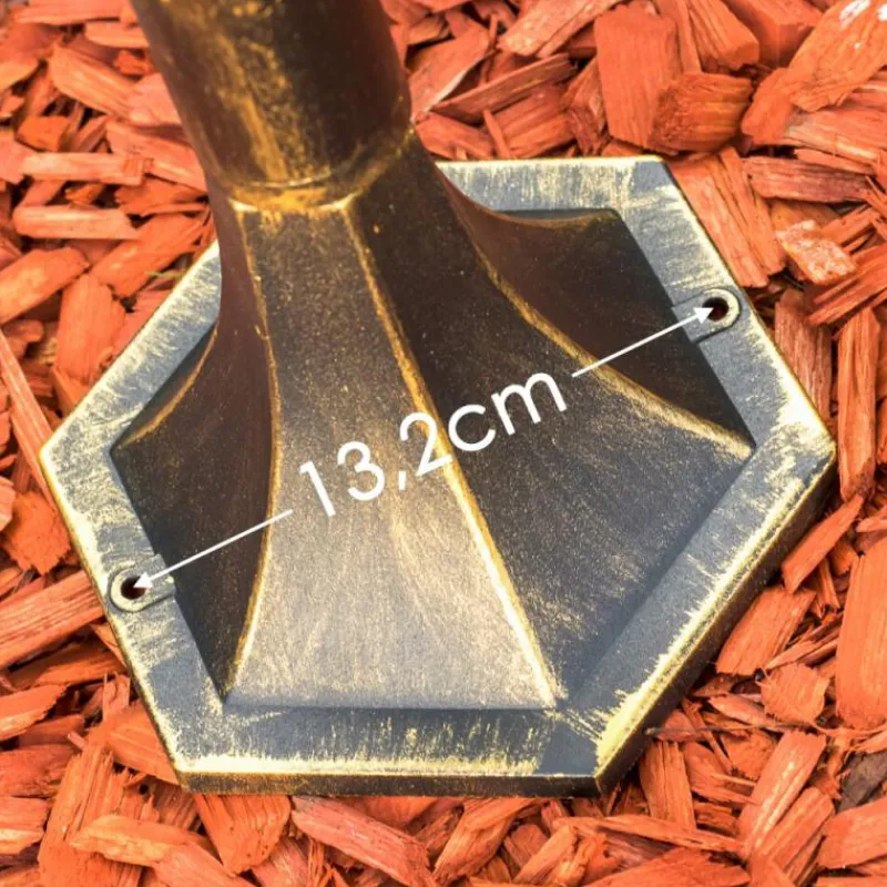 Lampes Dorées-hofstein Borne lumineuse BORKAN Brun doré, 1 lumière, Détecteur de mouvement