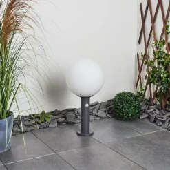 hofstein Borne lumineuse Bubodefo Anthracite, 1 lumière, Détecteur de mouvement