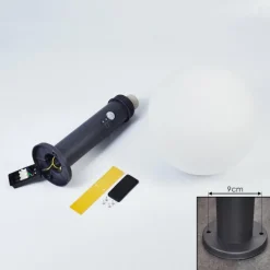 hofstein Borne lumineuse Bubodefo Anthracite, 1 lumière, Détecteur de mouvement