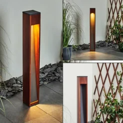 Lampes En Bois-hofstein Borne lumineuse Byremo Bois foncé, Noir, 1 lumière