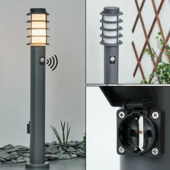 hofstein Borne lumineuse Caserta Anthracite, 1 lumière, Détecteur de mouvement