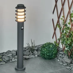 hofstein Borne lumineuse Caserta Anthracite, 1 lumière, Détecteur de mouvement