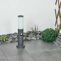 hofstein Borne lumineuse Caserta Anthracite, 1 lumière, Détecteur de mouvement