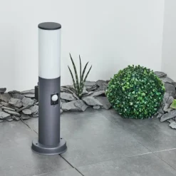 hofstein Borne lumineuse Caserta Anthracite, 1 lumière, Détecteur de mouvement