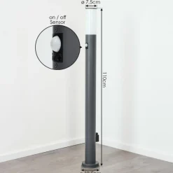 hofstein Borne lumineuse Caserta Anthracite, 1 lumière, Détecteur de mouvement