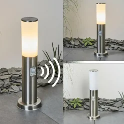 hofstein Borne lumineuse Caserta Nickel mat, Blanc, 1 lumière, Détecteur de mouvement