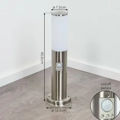 hofstein Borne lumineuse Caserta Nickel mat, Blanc, 1 lumière, Détecteur de mouvement