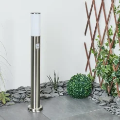 hofstein Borne lumineuse Caserta Nickel mat, Blanc, 1 lumière, Détecteur de mouvement