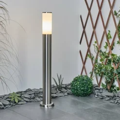 hofstein Borne lumineuse Caserta Nickel mat, Blanc, 1 lumière