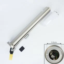 hofstein Borne lumineuse Caserta Nickel mat, 1 lumière, Détecteur de mouvement