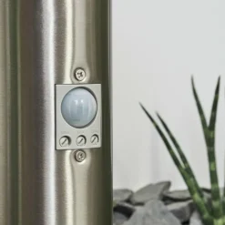 hofstein Borne lumineuse Caserta Nickel mat, 1 lumière, Détecteur de mouvement