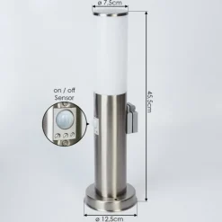 hofstein Borne lumineuse Caserta Nickel mat, 1 lumière, Détecteur de mouvement