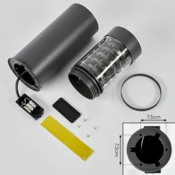 hofstein Borne lumineuse Dakar Anthracite, 1 lumière