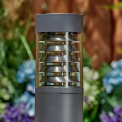 hofstein Borne lumineuse Dakar Anthracite, 1 lumière, Détecteur de mouvement