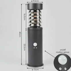 hofstein Borne lumineuse Dakar Anthracite, 1 lumière, Détecteur de mouvement