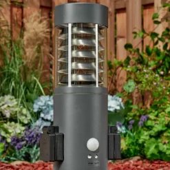 hofstein Borne lumineuse Dakar Anthracite, 1 lumière, Détecteur de mouvement