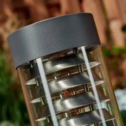 hofstein Borne lumineuse Dakar Anthracite, 1 lumière, Détecteur de mouvement