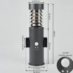 hofstein Borne lumineuse Dakar Anthracite, 1 lumière, Détecteur de mouvement